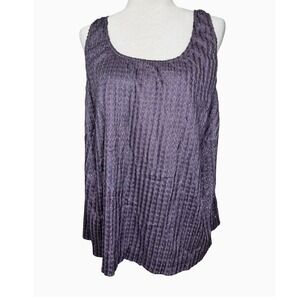 Alex Evenings Woman 3X Purple Shimmer Textured Tank Top NWT Plus Size